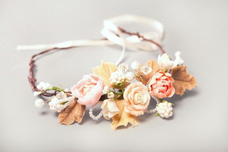 custom bride bride crown roses headband pink wreath blackberry wreath bridesmaids crown bridal rustic roses wreath blackberry crown
