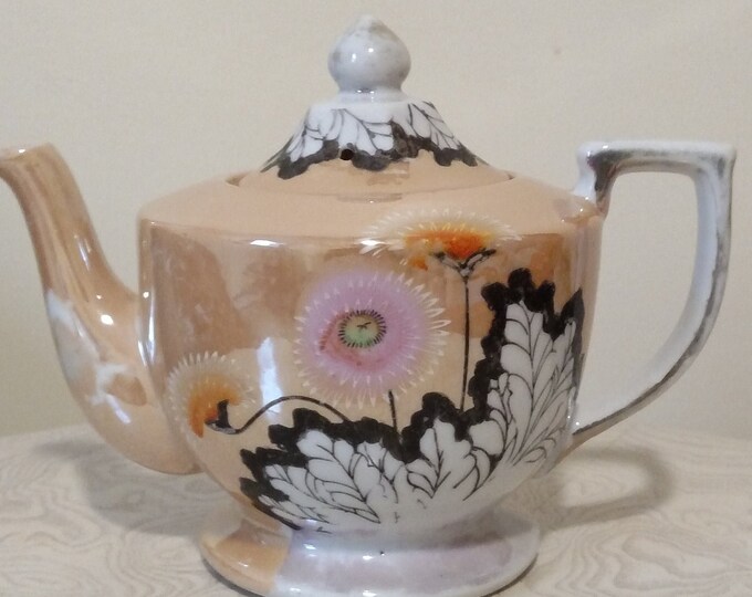 Made in Japan Lusterware Teapot Flowers Dandelions Etsy