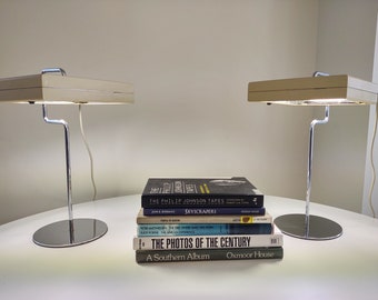 Pair Vintage SRI Industries Indirect Lighting Table/Desk Lamps