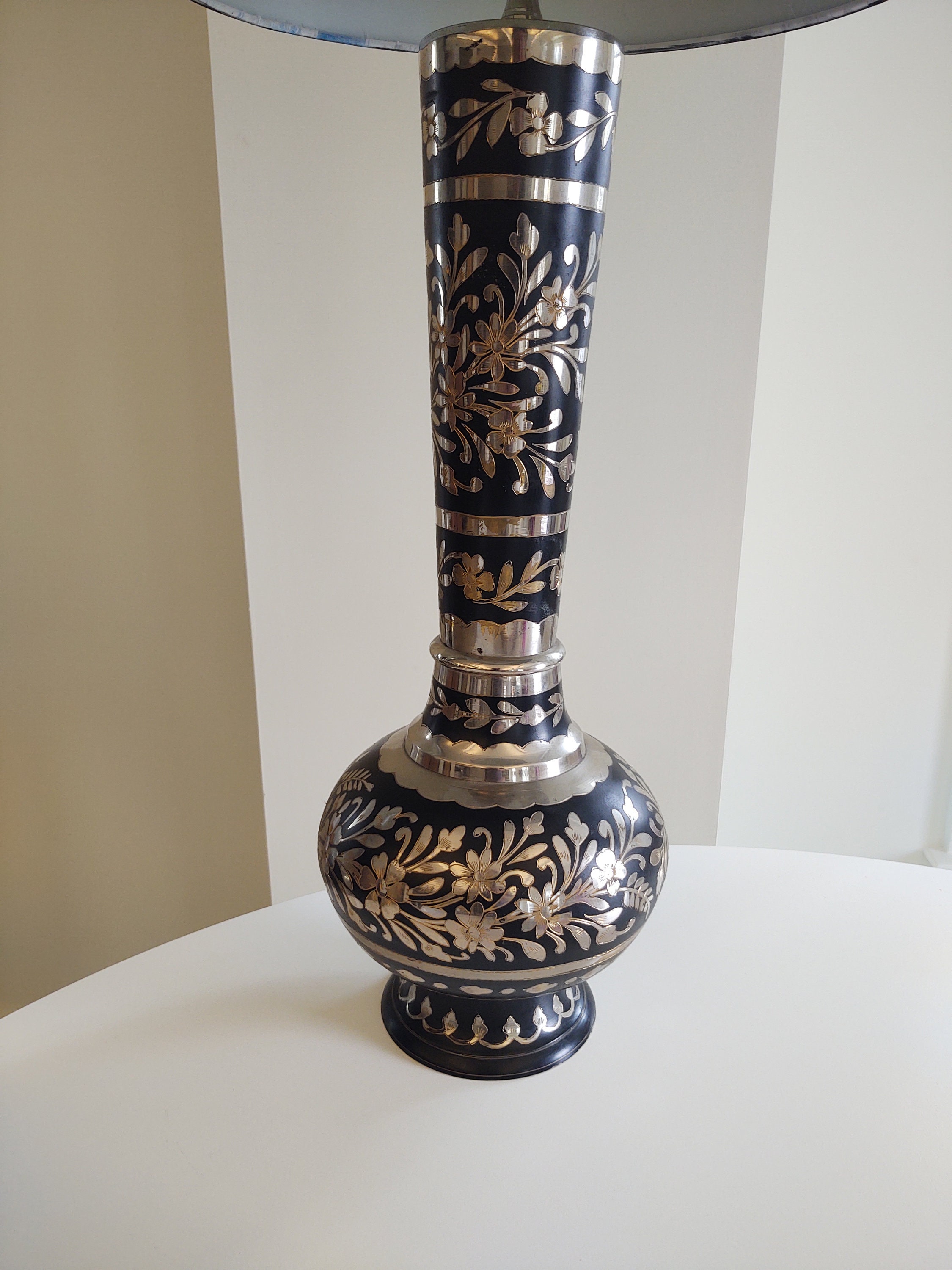 Silver Tall Lamp Etsy