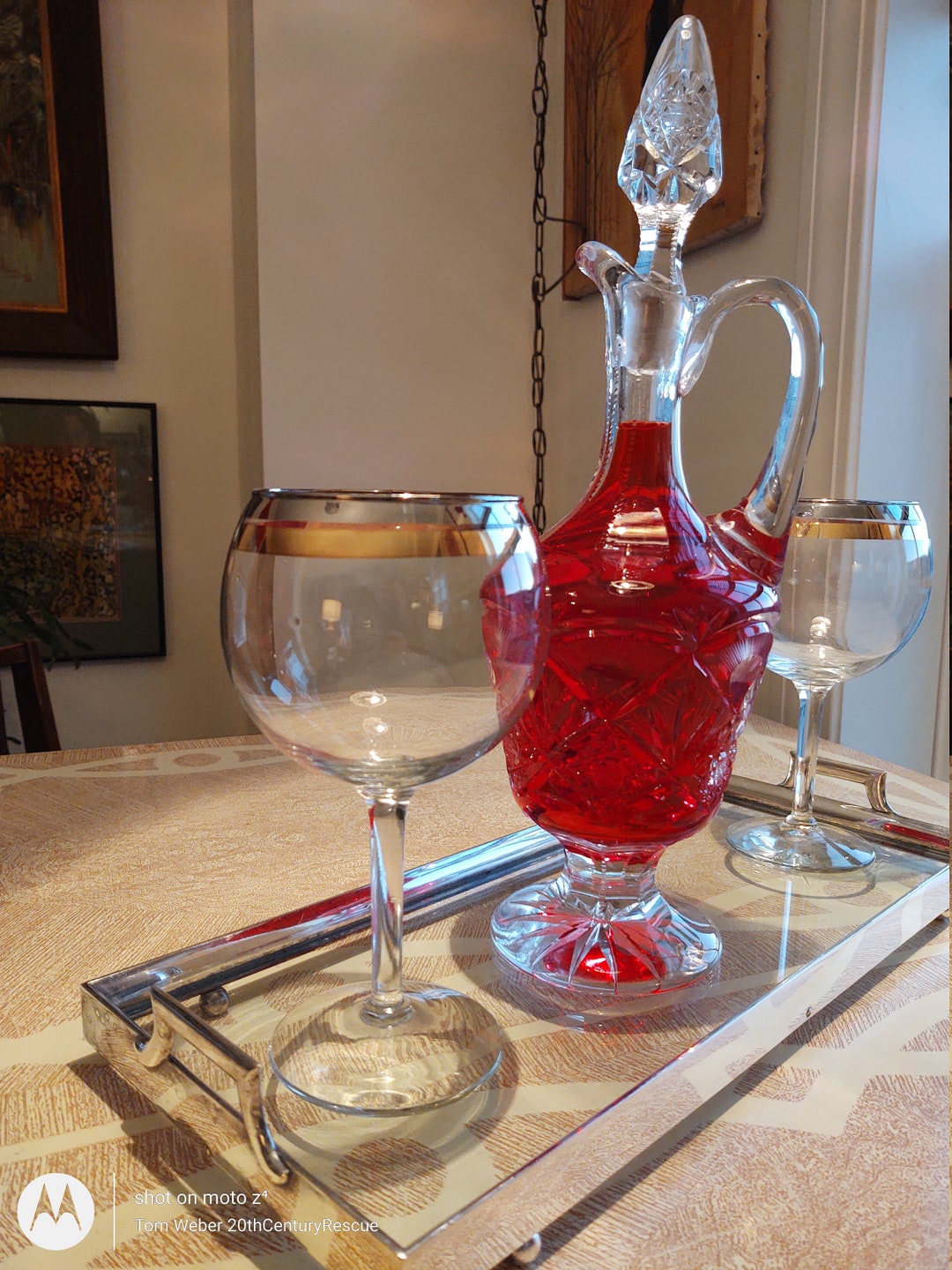 Vintage Cut Lead Crystal Wine Decanter Jug Etsy