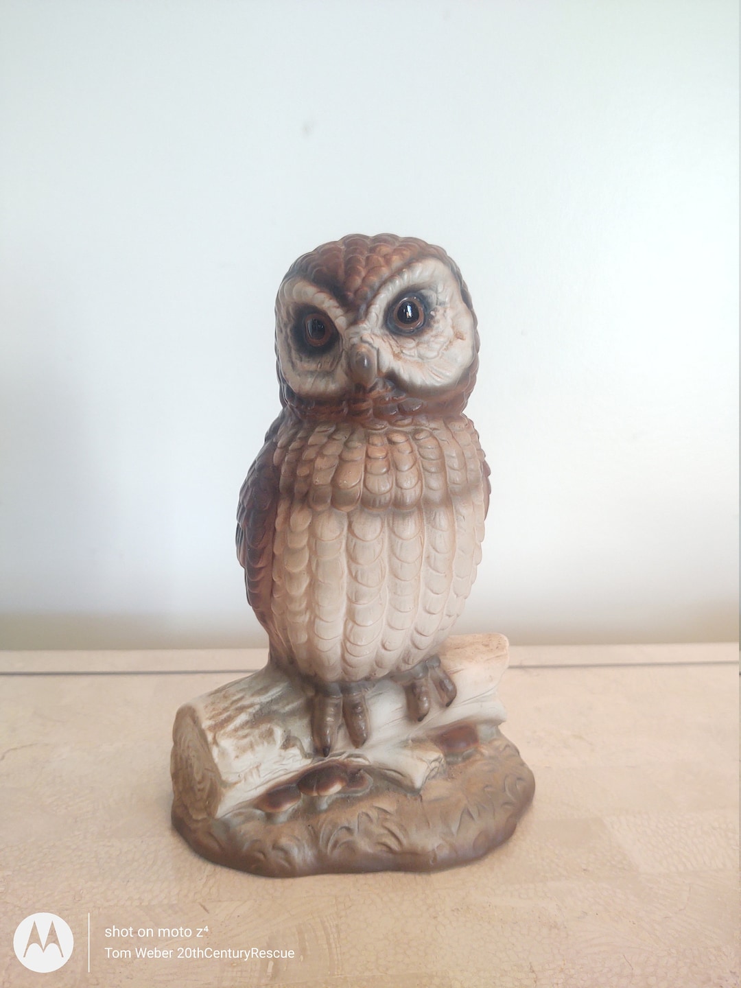 Vintage Bisque Owl Figurine 6 1/2 Tall Tawney Owl - Etsy