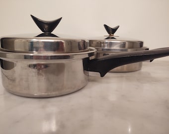 Pair of Wonder Ware Pans, Thermium Multi Plex Atomic Handles 1 and 2 Quart