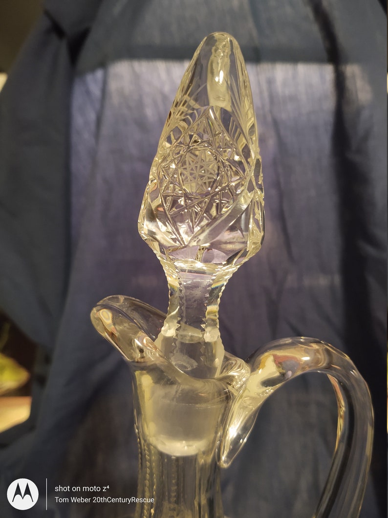 Vintage Cut Lead Crystal Wine Decanter Jug Etsy