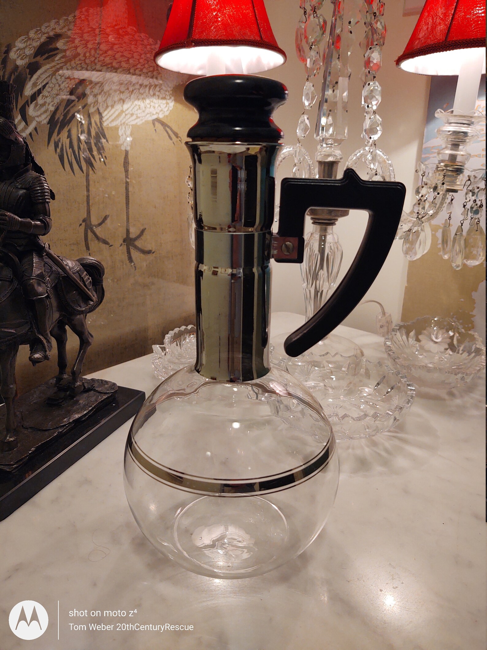 Art Deco Wine Carafe Decanter Bakelite Handle and Stopper Near Etsy