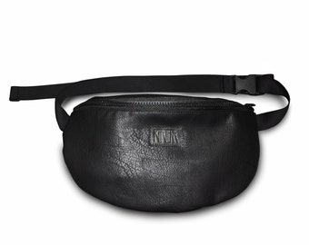 Vegan Fanny Pack, Black Belt Bag, Waist Bumbag, Leather Belly Bag, Women Hip Bag, Crossbody Bag, Christmas Gift, Hipster Belt Bag, Xmas Gift