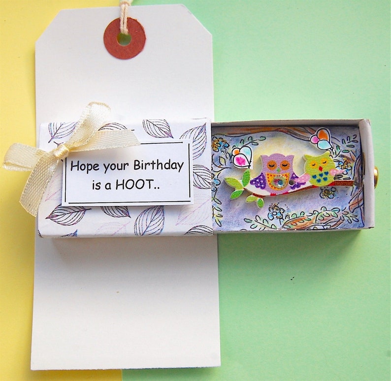 Owl Card Birthday Greeting Girlfriend Card Boyfriend Card Etsy