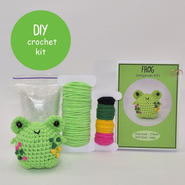 DIY amigurumi virkat kit groda