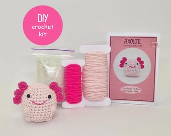DIY amigurumi crochet kit axolotl