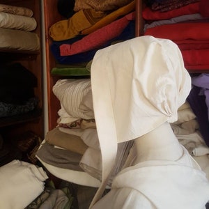Natural hood made of 100% cotton to tie, medieval hood, headgear medieval, hood LARP, hood fantasy, hood maid