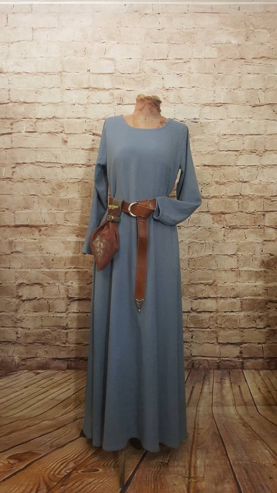 - Dress Powder Underdress, Etsy Role Blue, Fantasy, Larp, Play, of Medieval Blue, Made Denmark Linen/viscose Dress Dress Dress, Medieval SCA,