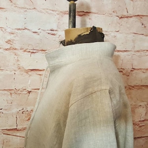 Shirt with stand-up collar linen natural, shirt medieval, shirt viking, shirt larp, knight, shirt fantasy, SCA shirt, boho linen, festival, folk