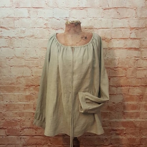 Linen blouse with adjustable neckline, folk, hippie, boho medieval, role play, fantasy, larp, SCA, pirate, barmaid