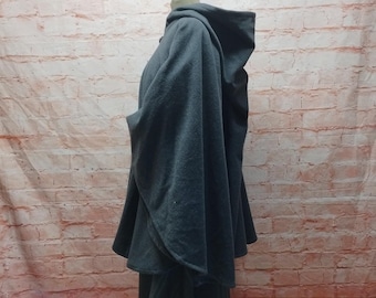 Medieval cape gray, medieval cape, pointed hood cape, cape, gray, Viking, cape, fantasy, LARP, Viking, SCA, riding coat, role play