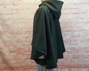 Austrian Loden Wool Cape, 80s Women Trachten Coat
