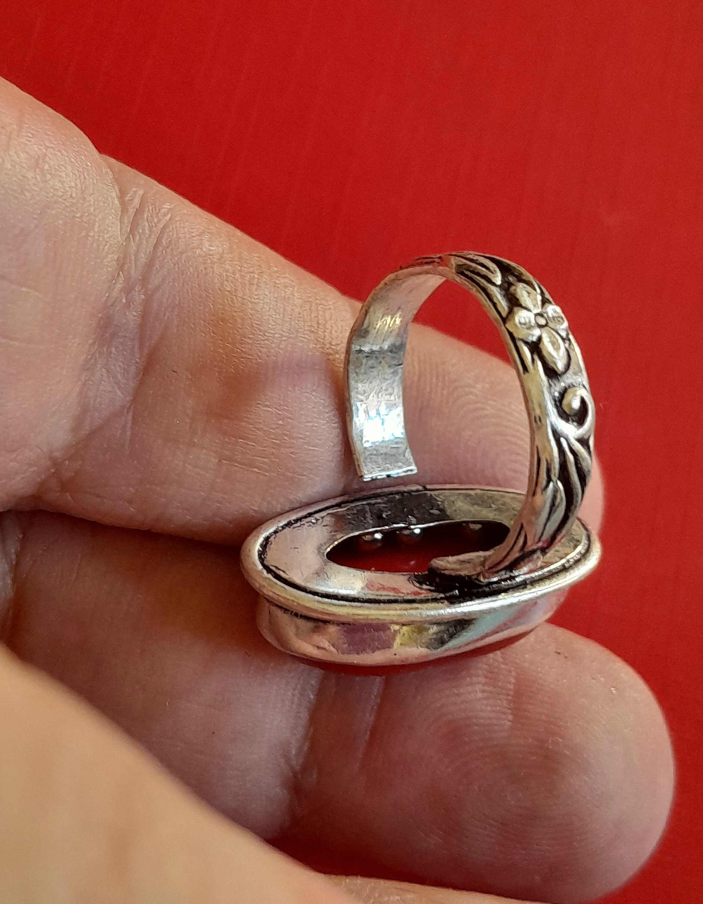 Bague Femme En Corail Rouge De Sardaigne Et Argent 925 – Taille 12, Cabochon – Neuf