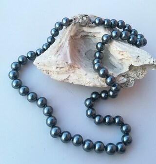 Collana Girocollo Perle Cristallo Con Ciondolo – Argento Sterling 925, Ipoallergenica, Ideale Per Sposa
