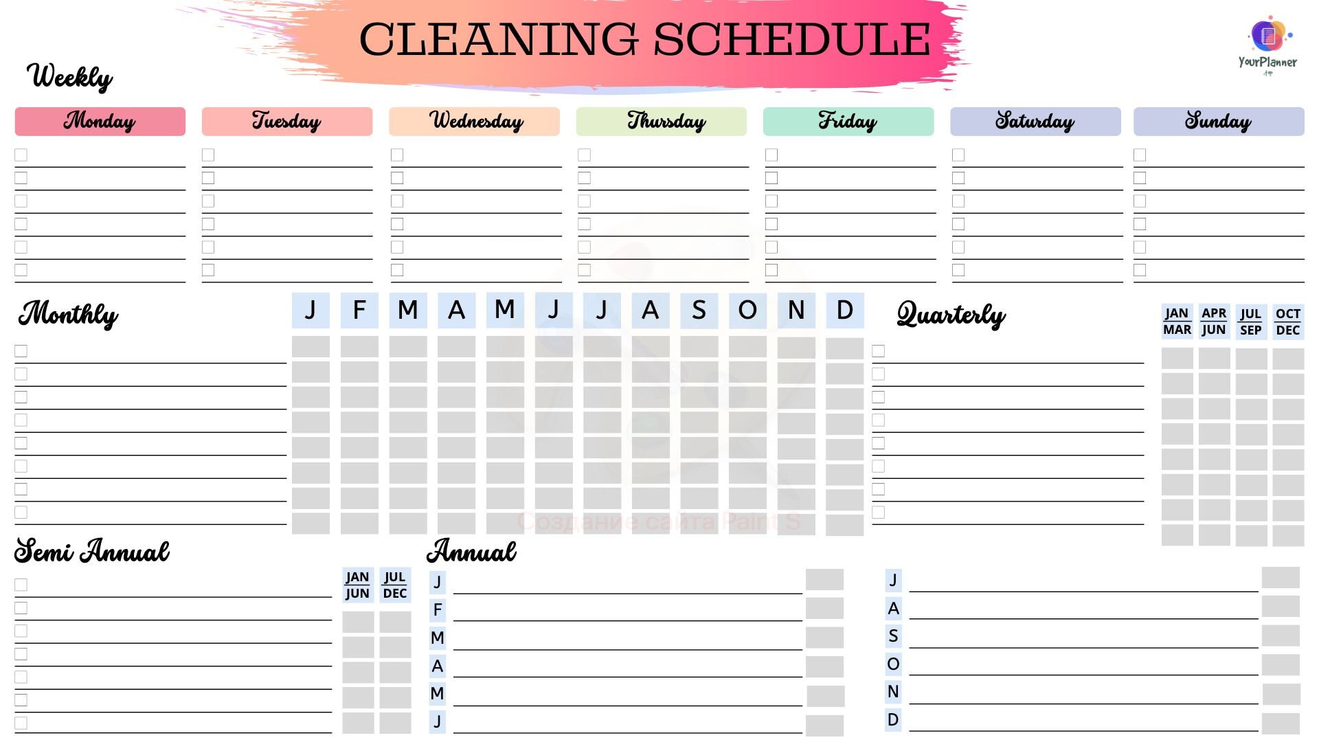 Cleaning Schedule Printable, Deep Cleaning Checklist, Clean Home