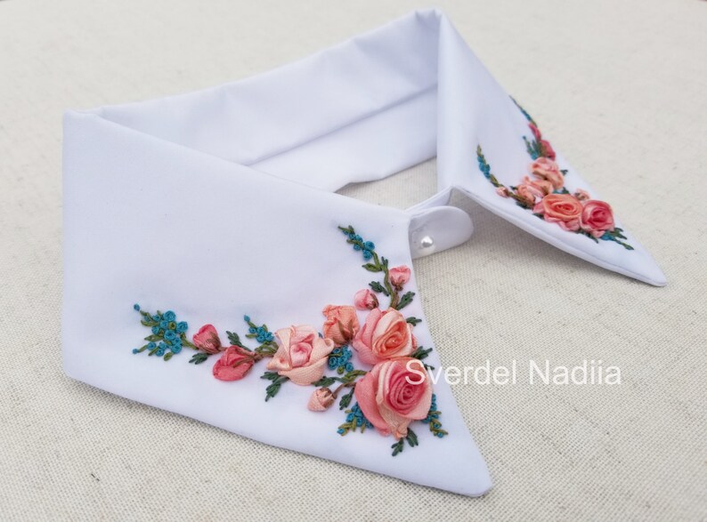 false shirt collar \u00a0decorative collar \u00a0patch collar shirt gift wrap,handwork embroidery with ribbons, fake shirt collar collar for women