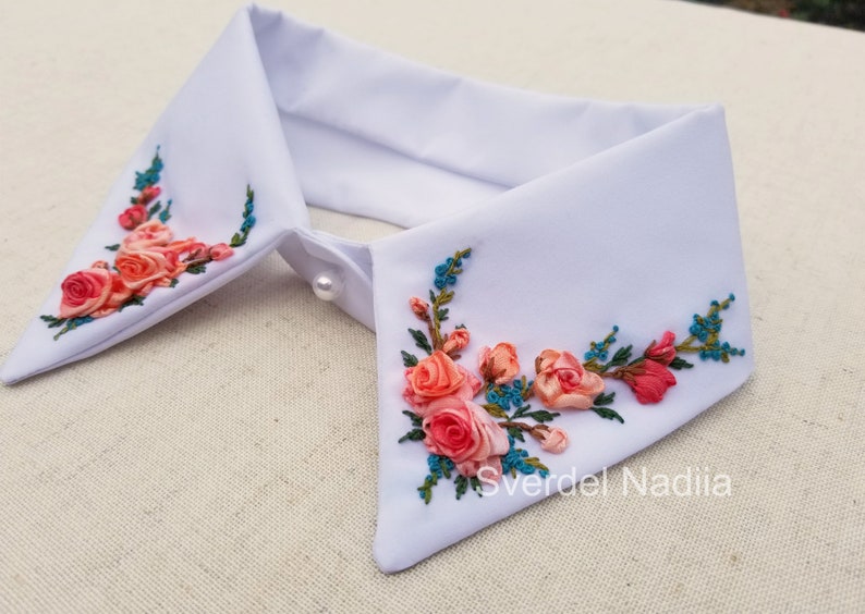 false shirt collar \u00a0decorative collar \u00a0patch collar shirt gift wrap,handwork embroidery with ribbons, fake shirt collar collar for women