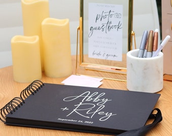 Personalized Guest Book - Bridal Shower Gift - Custom Wedding Reception Guest Book - Modern Wedding Guest Book - Traditional Guest Book