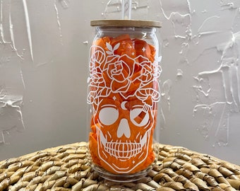 Skull iced coffee cup, iced coffee cup, Halloween cup, iced coffee skull cup, skull cup, glass coffee cup, skull cup, Halloween gift, glass