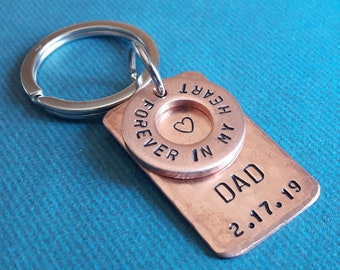 Memorial Keychain Loss of Dad loss of Father Loss of Mom loss of Mother Son Personalized Memorial Gift In Loving Memory Remembrance Keychain