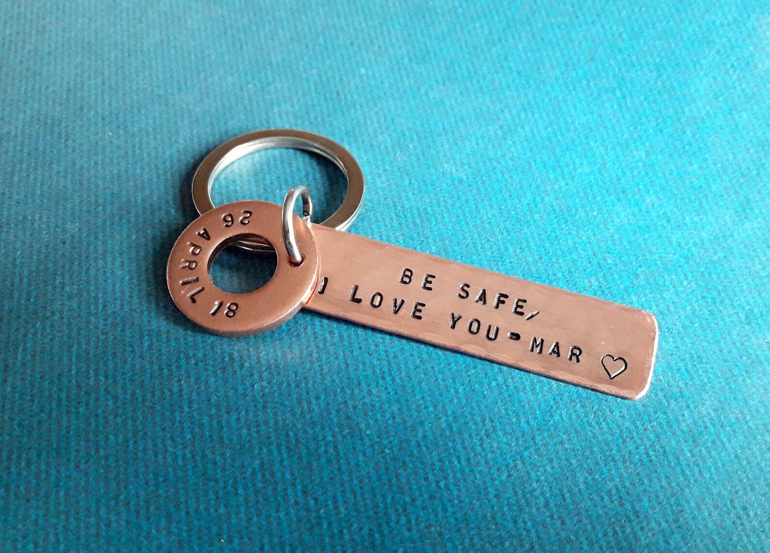 Drive Safe Keychain I Love You With Initial Custom Hand Etsy