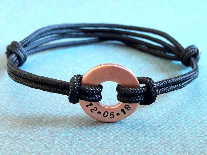 Custom Date Bracelet personalized Gift for Men Handmade Etsy