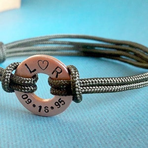Heart Bracelet for Men Bracelet for Girlfriend Love Bracelet Engraved Bracelet for Her Present for Boyfriend Long Distance Relationship Gift