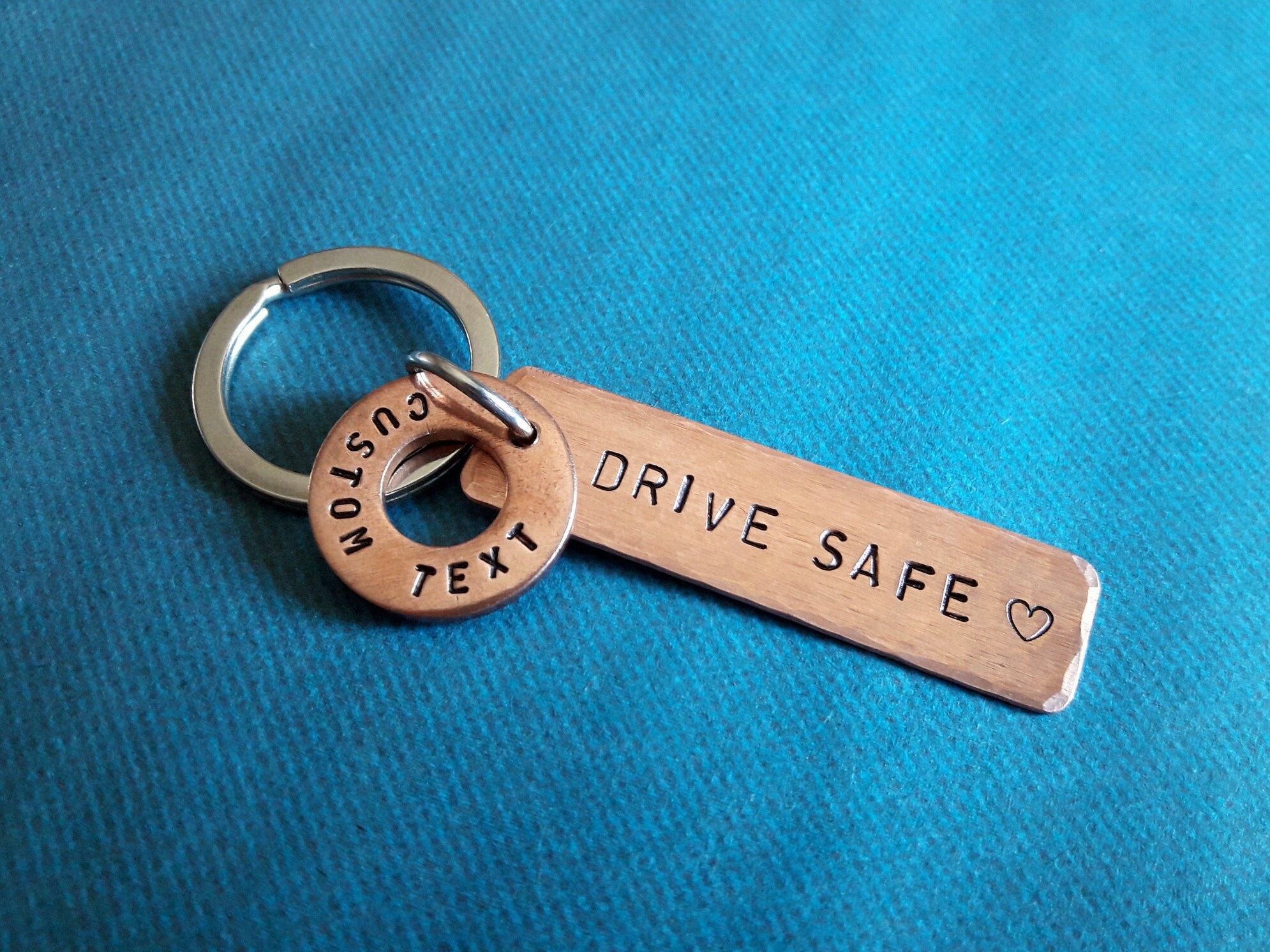 Drive Safe Keychain I Love You With Initial Custom Hand Etsy