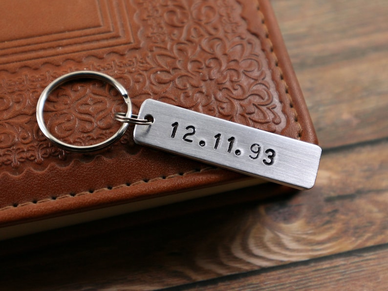 Date Keychain Anniversary Gift Birthday Gift Personalized Gift Etsy