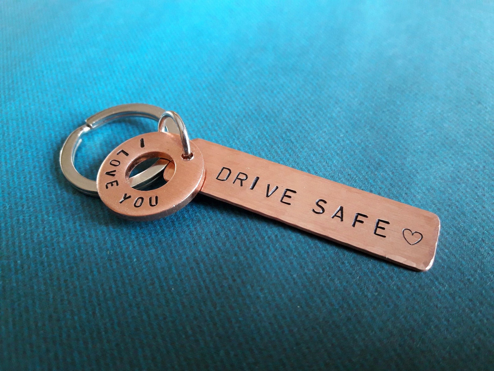 Drive Safe Keychain I Love You With Initial Custom Hand Etsy