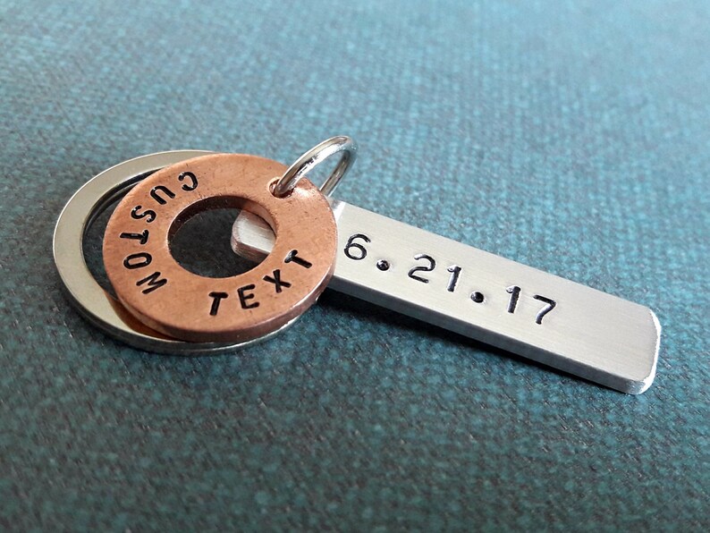 Date Keychain Anniversary Gift Birthday Gift Personalized Gift Etsy
