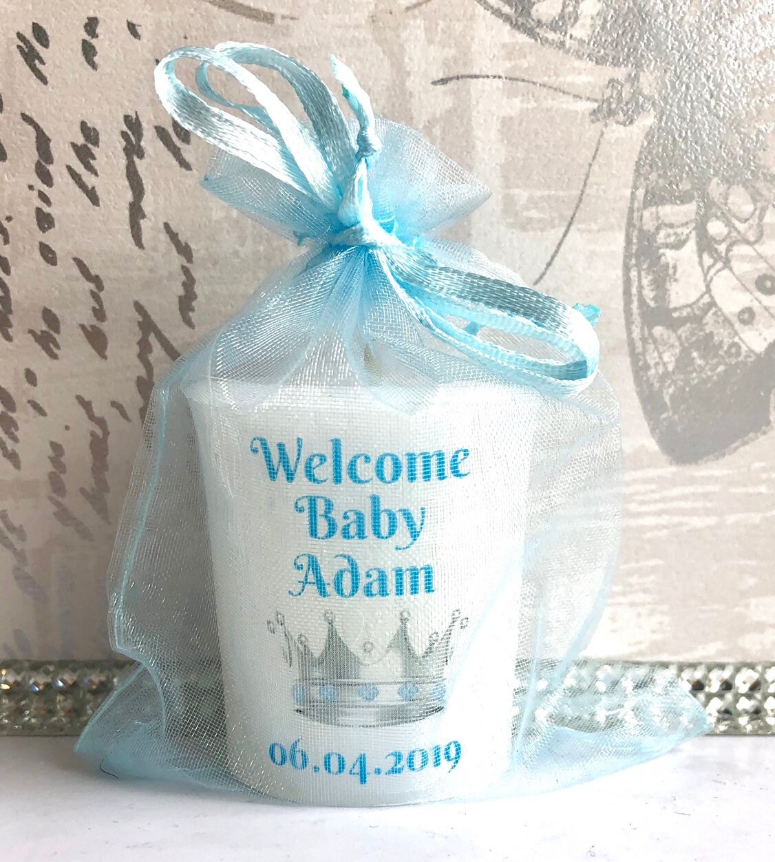 personalised baby shower candles
