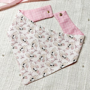 Lamb Print Dog Bandana, Reversible Snap-On Pet Scarf