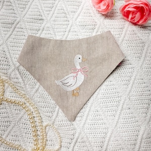 Silly Goose Dog Bandana, Embroidery, Curved Neck Snap On Handkerchiefs,  Pet Collar, Animal Scarf, Dog Mom Gift, Matching Set, Presents