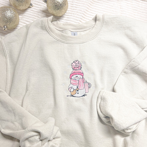 Snowman Classic Crew Neck Sweater, Bougie Winter Snowflakes, Unisex Styles, Loose Fit, Comfy Clothes, Holiday Styles