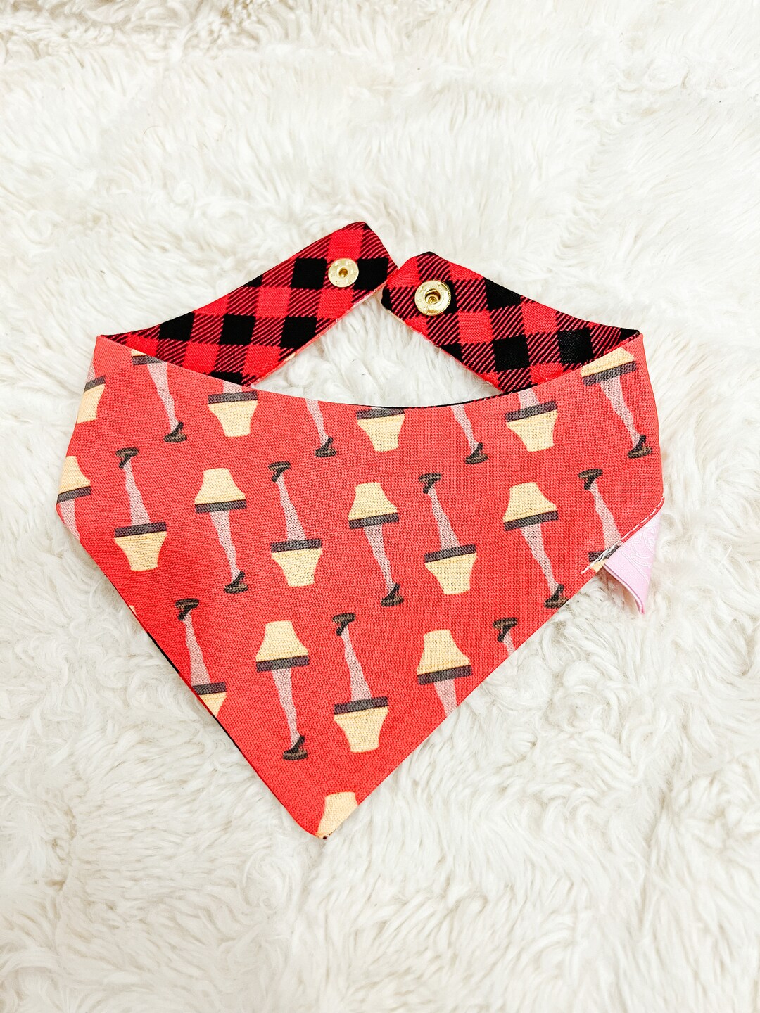 Lamp, Curved Neck Snap on Dog Bandana, Winter Pet Collar, Holiday