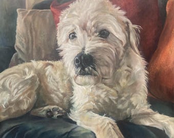 Custom Pet Oil Painting on Canvas | Personalised Dog Cat Bird Portrait to Last