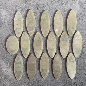 Antique Chinese Mother Of Pearl Engraved Gaming Tokens