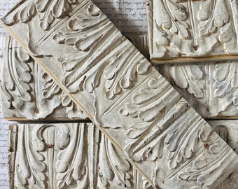 Antike Französische Salvage Geschnitzte Holzplatten