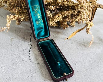 1930年代 アンティークジュエリーケース（ダークブルー） 1930年代