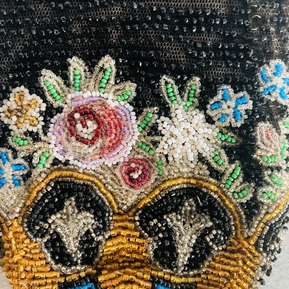 Antique Hand Beaded, beggar pouch bag - image 3