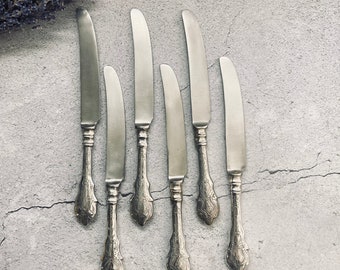 Vintage Floral Handle Silver Plate Knife