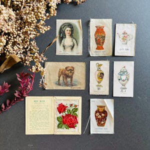 Cartões de colecionadores de cigarros de seda vintage para scrapbooking e colagem