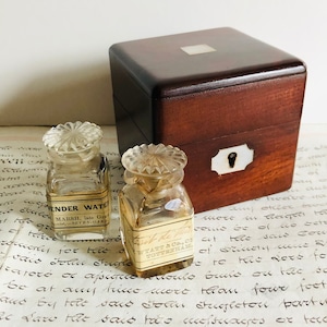 Georgian Mahogany Apothecary Box with Glass Pharmacy Bottles