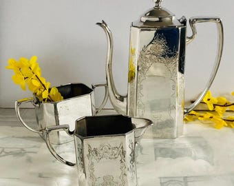 Antique Silver Coffee Set - American Silver Plate