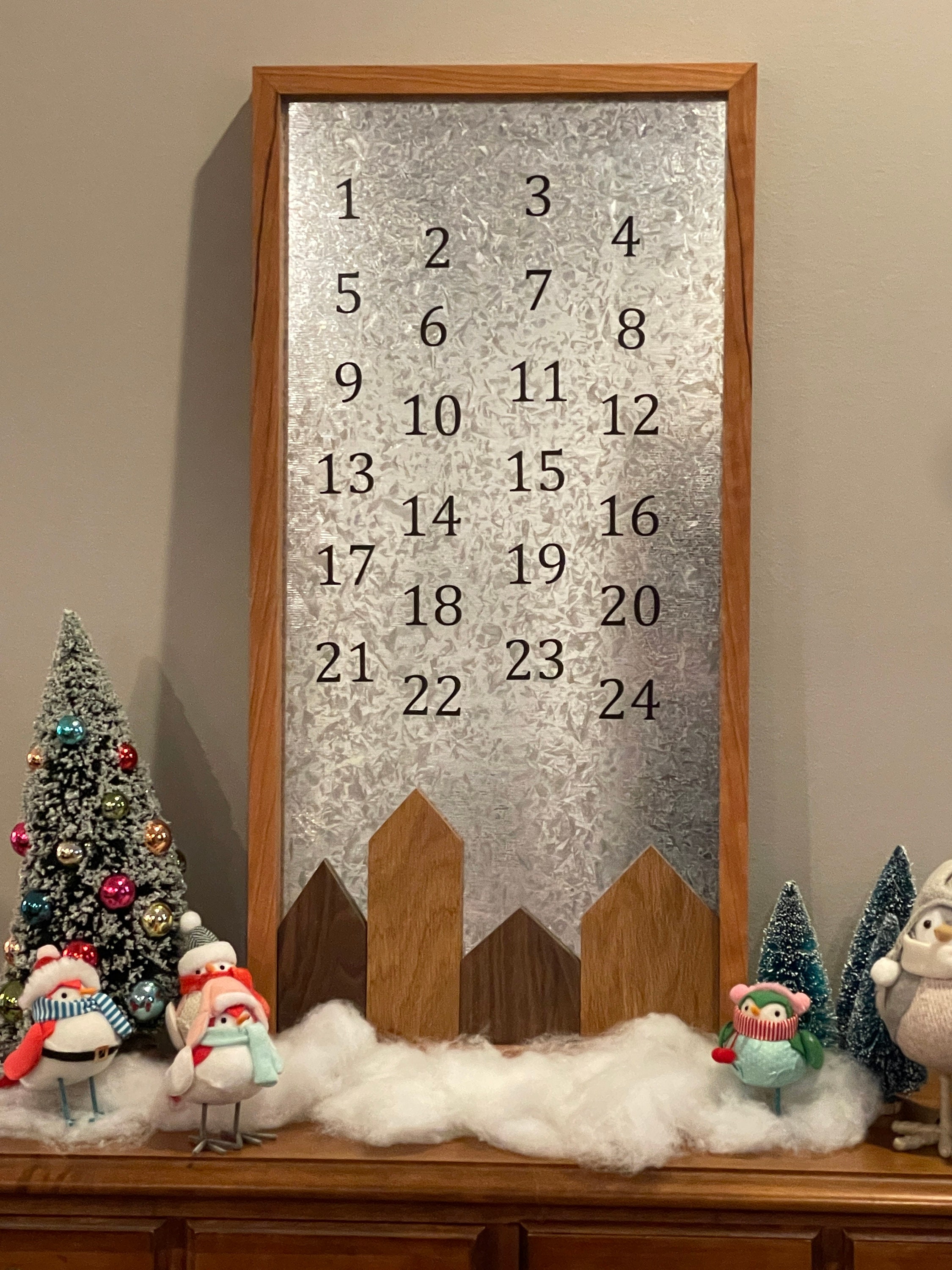 Handmade Wooden Advent Calendar With Moveable Houses and - Etsy