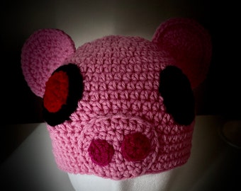 Gorro de crochet inspirado en cerditos